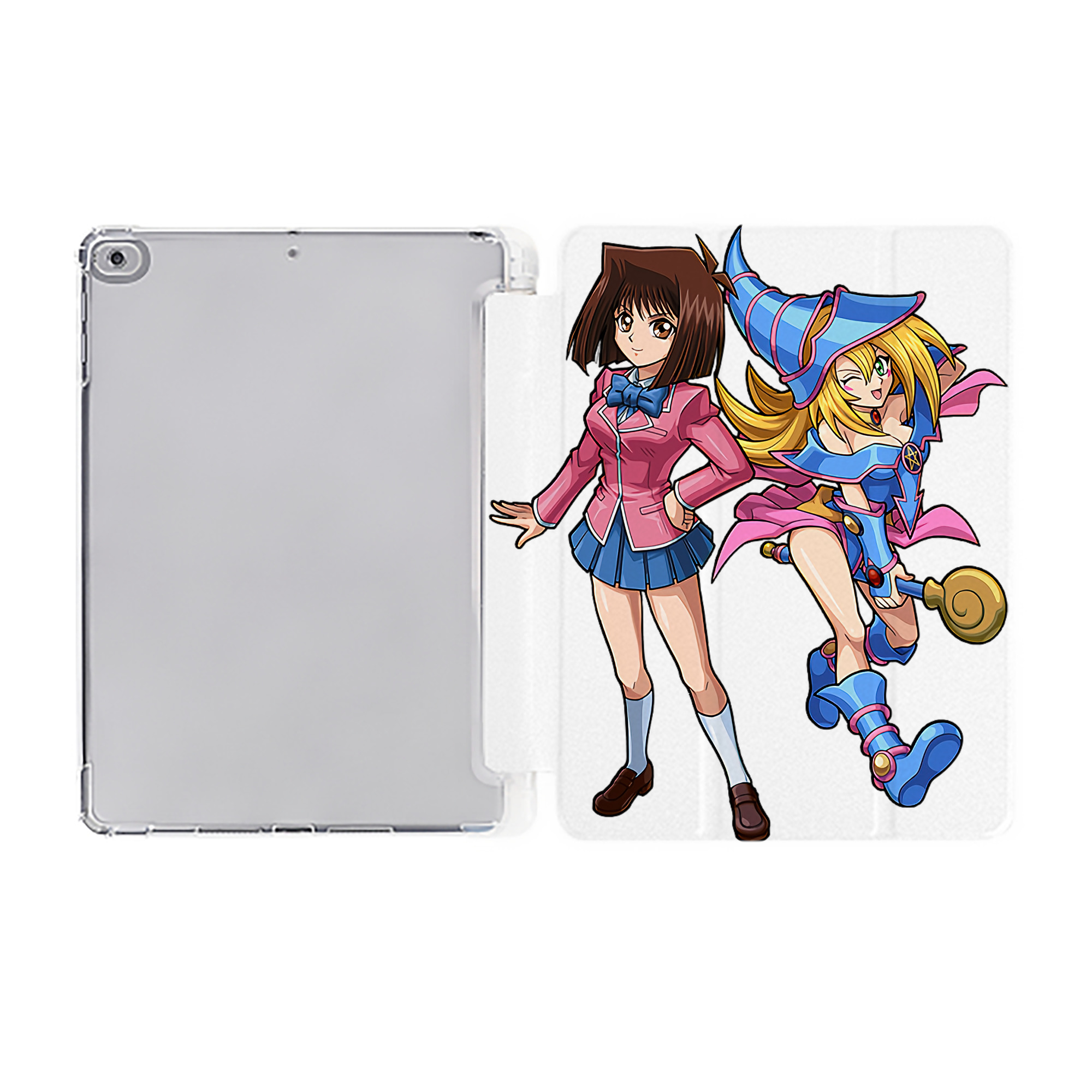 （画像用） 遊☆戯☆王 Yu-Gi-Oh! IPad ケース ペン収納付き 三つ折りスタンド PUレザー×シリコン 対応機種9.5/10.5/10.9インチ